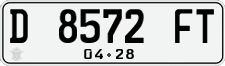 License plate of Indonesia, Regular plates