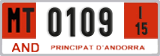 License plate of Andorra, Provisional (1234)