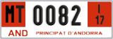 License plate of Andorra, Provisional (1234)