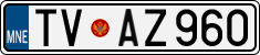 License plate of Montenegro, Cars