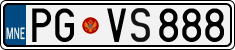 License plate of Montenegro, Cars