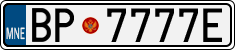 License plate of Montenegro, Vanity Plates