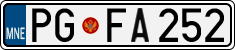 License plate of Montenegro, Cars