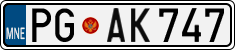 License plate of Montenegro, Cars