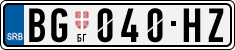 License plate of Serbia, Cars