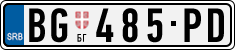 License plate of Serbia, Cars