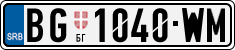 License plate of Serbia, Cars