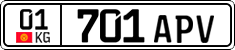 License plate of Kyrgyzstan, Private owners (2016)