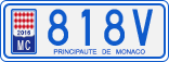License plate of Monaco, Cars