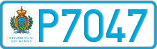 License plate of San Marino, Cars (A1234)