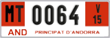 License plate of Andorra, Provisional (1234)