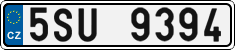 License plate of the Czech Republic, Cars (2001)