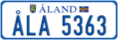 License plate of Åland, Cars (ÅLA 1234)