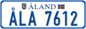 License plate of Åland, Cars (ÅLA 1234)