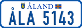 License plate of Åland, Cars (ÅLA 1234)