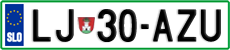 License plate of Slovenia, Cars