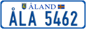 License plate of Åland, Cars (ÅLA 1234)