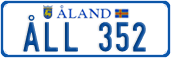 License plate of Åland, Cars (ÅLA 1234)