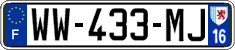 French license plate, SIV (temporary)
