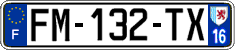 French license plate, SIV (ordinary)