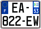 French license plate, SIV (ordinary)