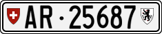License plate of Switzerland, Cars