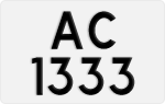License plate of Hong Kong, AB 1234