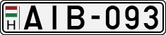 license plates of Hungary, Cars (1990)