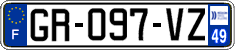 French license plate, SIV (ordinary)