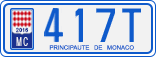 License plate of Monaco, Cars