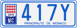 License plate of Monaco, Cars
