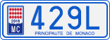 License plate of Monaco, Cars