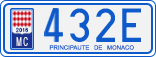 License plate of Monaco, Cars