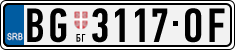 License plate of Serbia, Cars