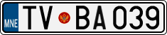 License plate of Montenegro, Cars