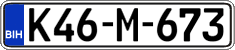 License plate of Bosnia and Herzegovina, Regular plates