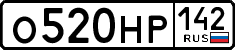 License plate Russia, Cars