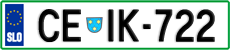 License plate of Slovenia, Cars