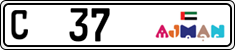 License plate of the UAE, Ajman, Cars