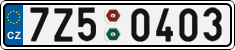 License plate of the Czech Republic, Cars (2001)