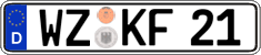 German license plate, Regular plates