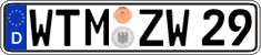 German license plate, Regular plates
