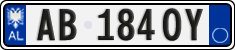License plate of Albania, Cars (2011)