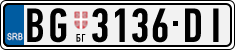 License plate of Serbia, Cars