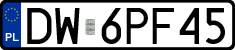 License plates of Poland, Regular car plates