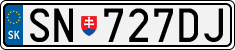 License plate of Slovakia, Cars