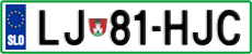 License plate of Slovenia, Cars