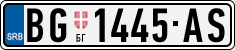 License plate of Serbia, Cars