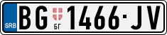 License plate of Serbia, Cars