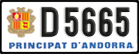 License plate of Andorra, Cars (A 1234)
